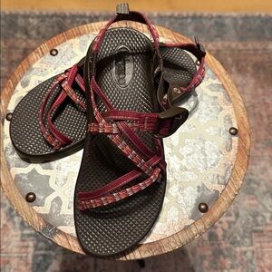 Chaco Z/Cloud X Strappy Open Toe Sandals-Maroon Women Size 5